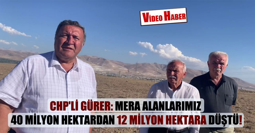 CHP’li Gürer: Mera alanlarımız 40 milyon hektardan 12 milyon hektara düştü!