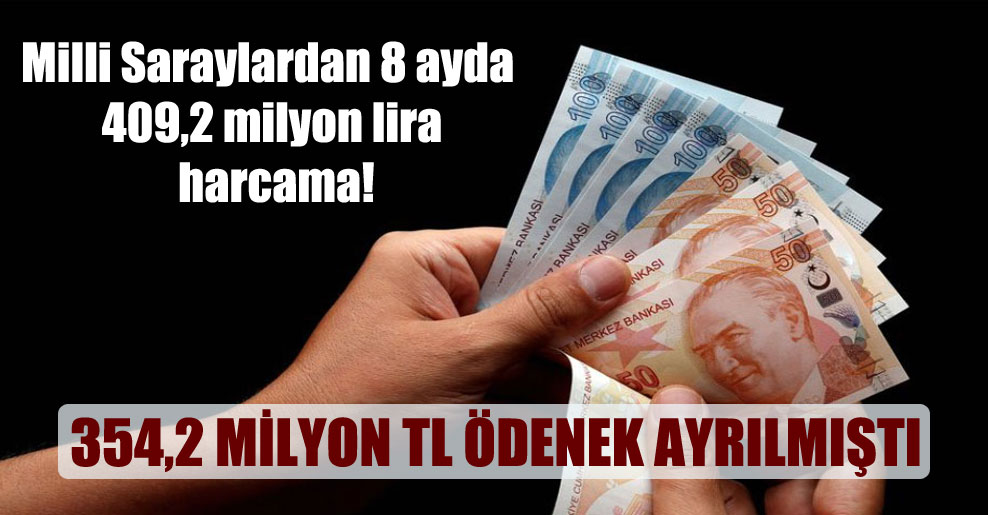 Milli Saraylardan 8 ayda 409,2 milyon lira harcama!