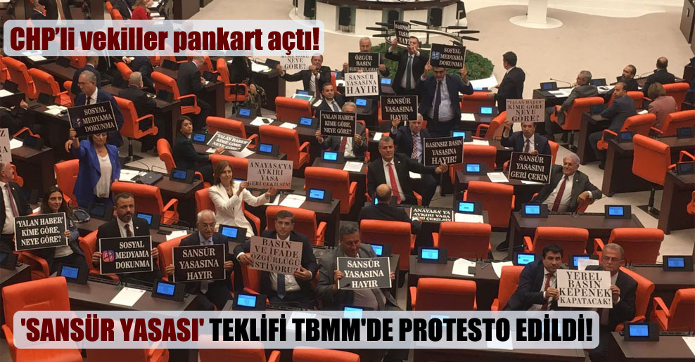 ‘Sansür yasası’ teklifi TBMM’de protesto edildi!