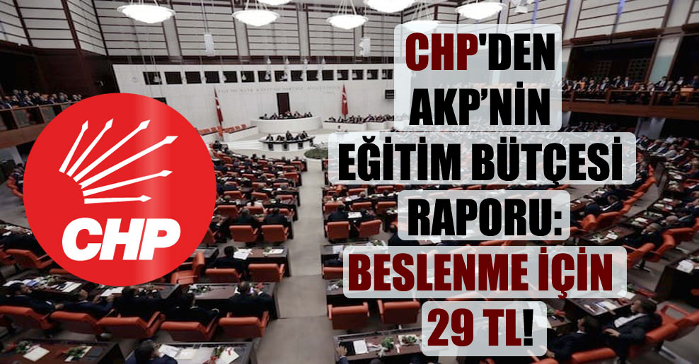 CHP’den AKP’nin eğitim bütçesi raporu: Beslenme için 29 TL!
