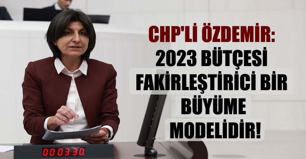 CHP’li Özdemir: 2023 bütçesi fakirleştirici bir büyüme modelidir!