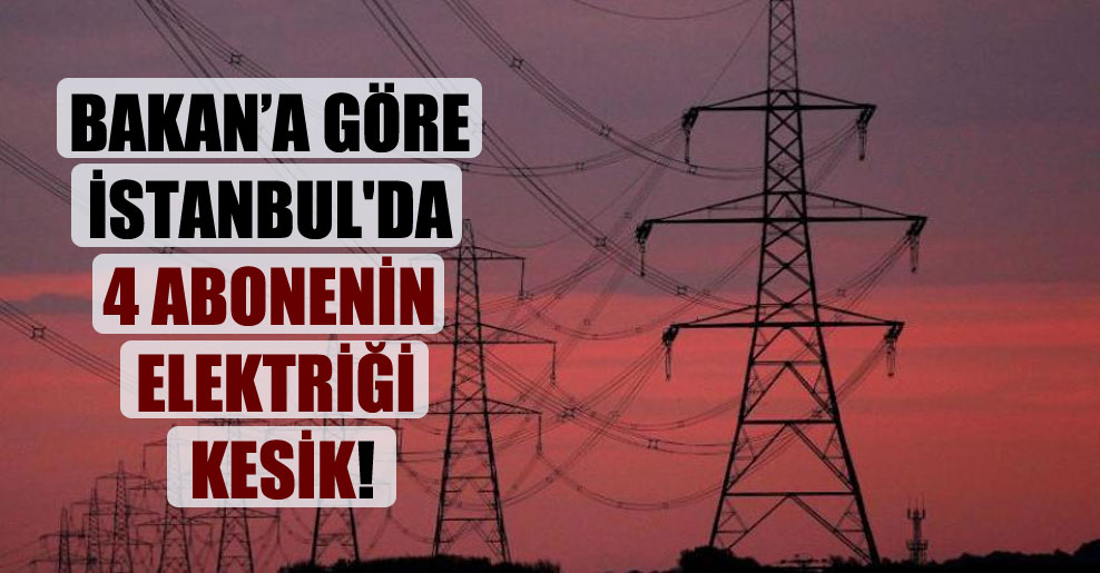 Bakan’a göre İstanbul’da 4 abonenin elektriği kesik