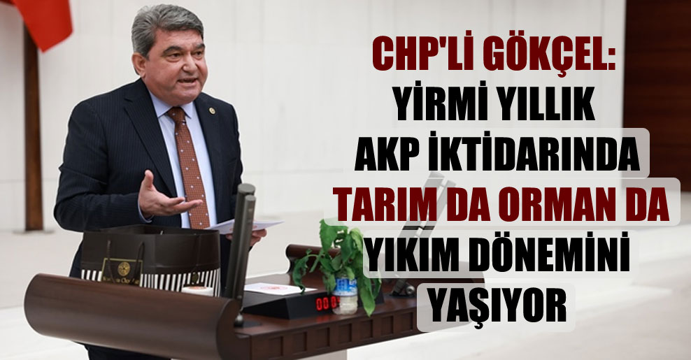 CHP’li Gökçel: Yirmi yıllık AKP iktidarında tarım da orman da yıkım dönemini yaşıyor
