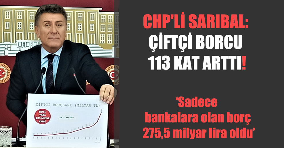 CHP’li Sarıbal: Çiftçi borcu 113 kat arttı