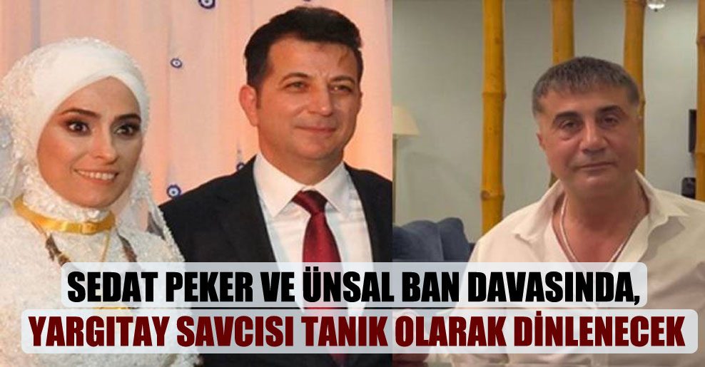 Sedat Peker ve Ünsal Ban davasında, Yargıtay savcısı tanık olarak dinlenecek