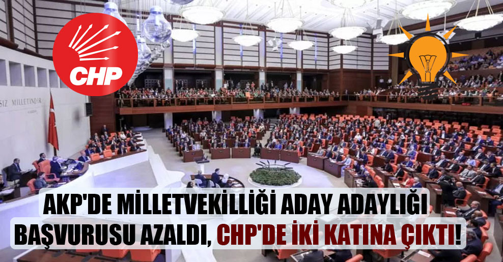 AKP’de milletvekilliği aday adaylığı başvurusu azaldı, CHP’de iki katına çıktı!