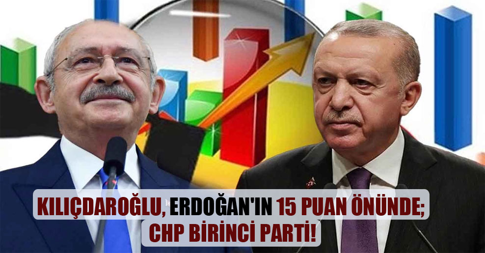 Kılıçdaroğlu, Erdoğan’ın 15 puan önünde; CHP birinci parti!