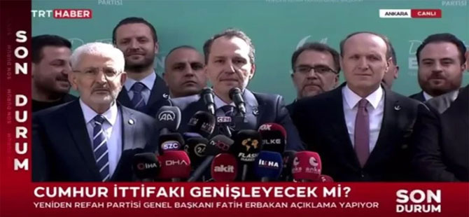 Fatih Erbakan Cumhur’a ‘hayır’ dedi, TRT yayını kesti