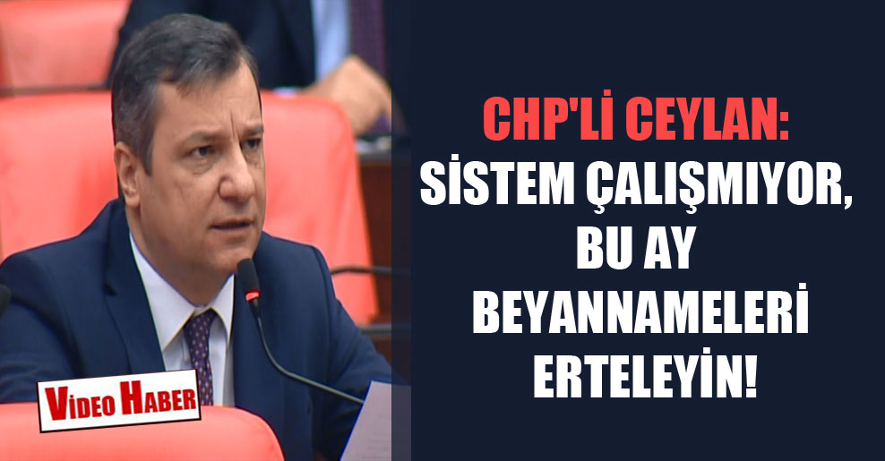 CHP’li Ceylan: Sistem çalışmıyor, bu ay beyannameleri erteleyin!