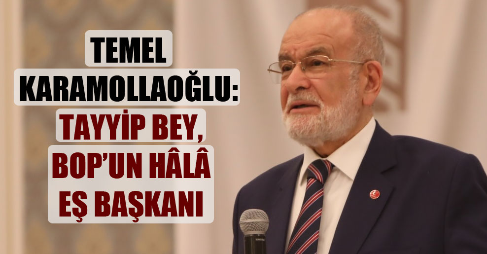 Temel Karamollaoğlu: Tayyip Bey, BOP’un hâlâ eş başkanı