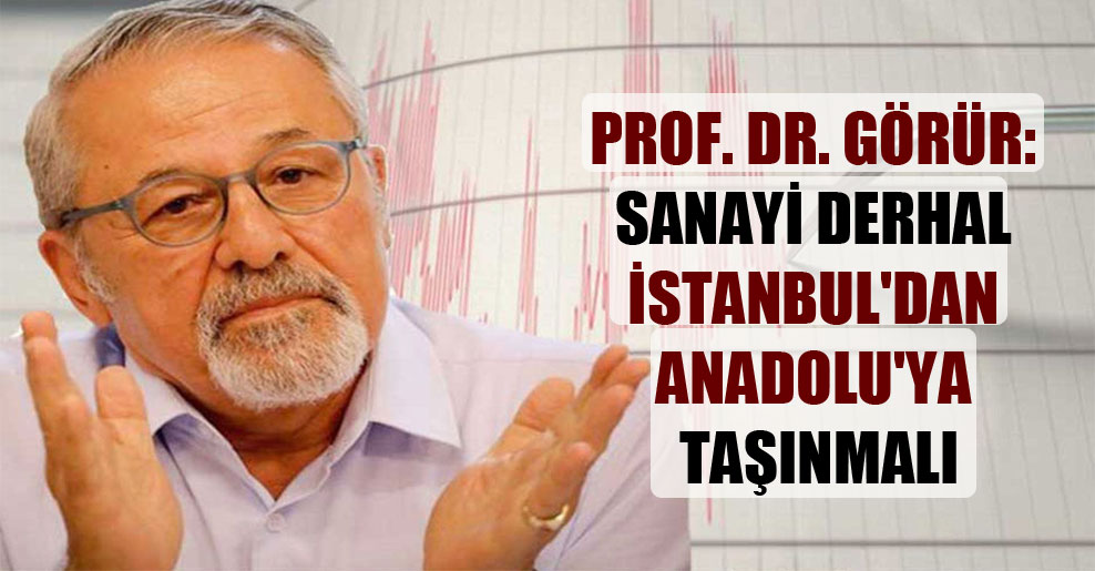 Prof. Dr. Görür: Sanayi derhal İstanbul’dan Anadolu’ya taşınmalı