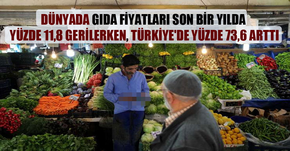 Dünyada gıda fiyatları son bir yılda yüzde 11,8 gerilerken, Türkiye’de yüzde 73,6 arttı