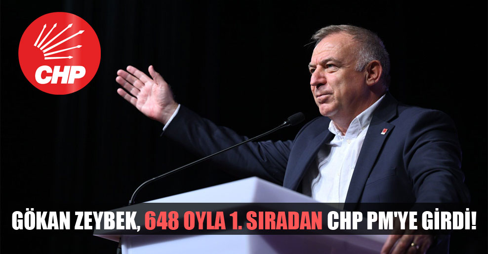 Gökan Zeybek, 648 oyla 1. sıradan CHP PM’ye girdi!