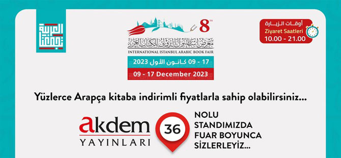 Akdem Yayınları, 9-17 Aralık tarihleri arasında Arapça Kitap Fuarında!