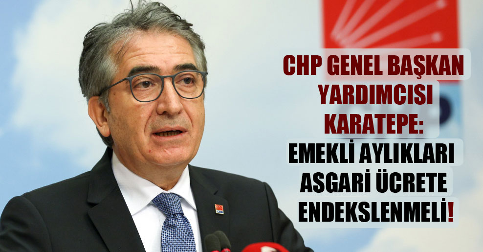 CHP Genel Başkan Yardımcısı Karatepe: Emekli aylıkları asgari ücrete endekslenmeli!