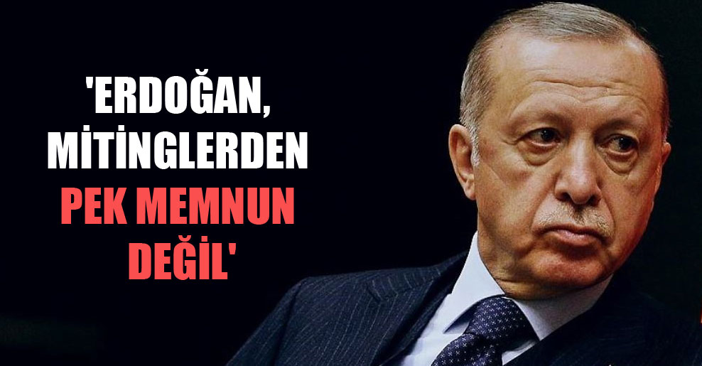 ‘Erdoğan, mitinglerden pek memnun değil’