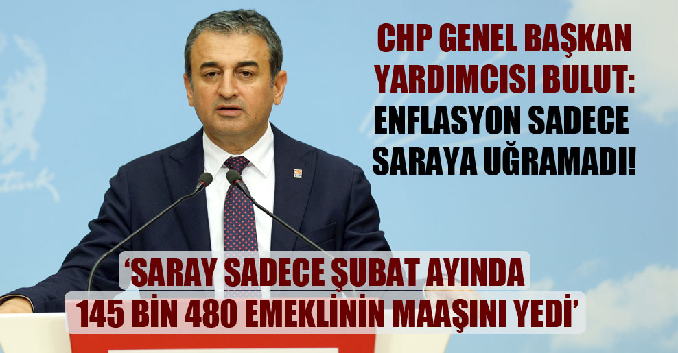 CHP Genel Başkan Yardımcısı Bulut: Enflasyon sadece saraya uğramadı!
