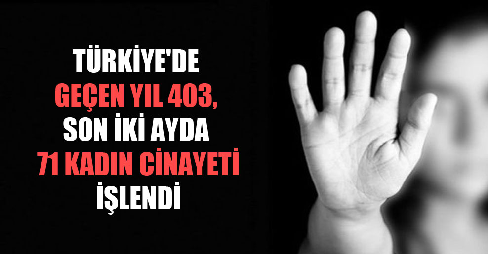 Türkiye’de geçen yıl 403, son iki ayda 71 kadın cinayeti işlendi