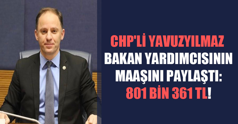 CHP’li Yavuzyılmaz bakan yardımcısının maaşını paylaştı: 801 bin 361 TL!