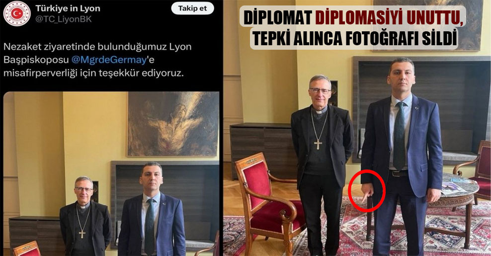 Diplomat diplomasiyi unuttu, tepki alınca fotoğrafı sildi