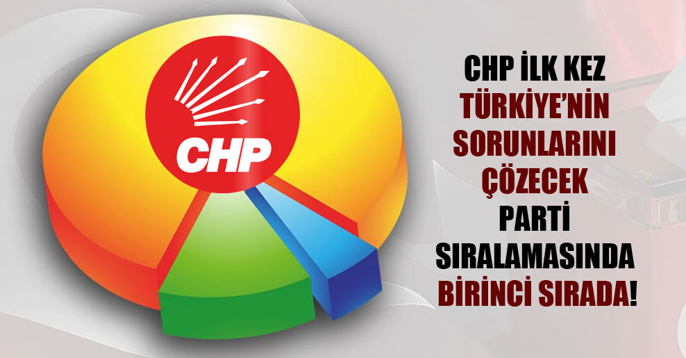 CHP ilk kez Türkiye’nin sorunlarını çözecek parti sıralamasında birinci sırada