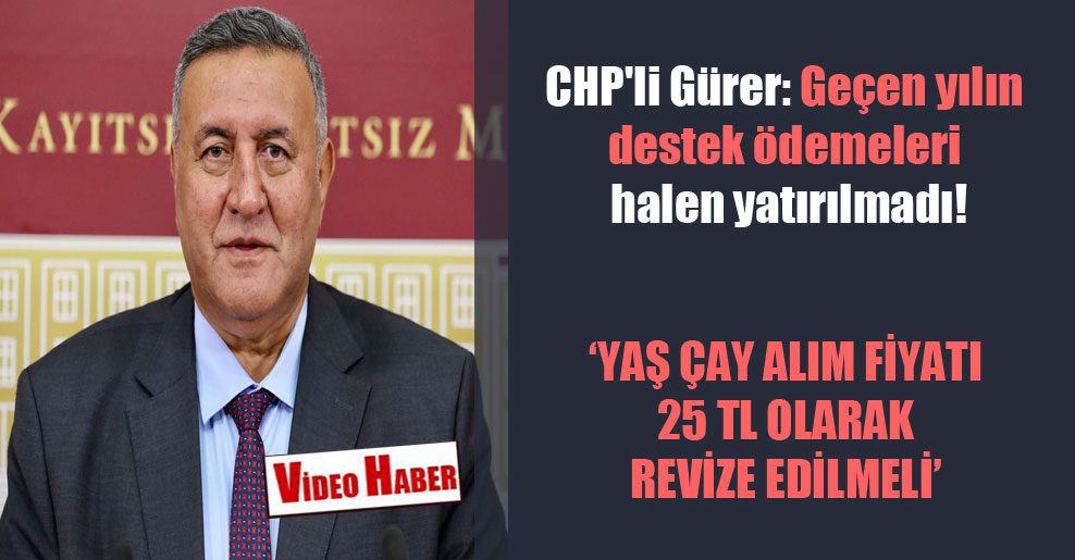 CHP’li Gürer: Geçen yılın destek ödemeleri halen yatırılmadı!