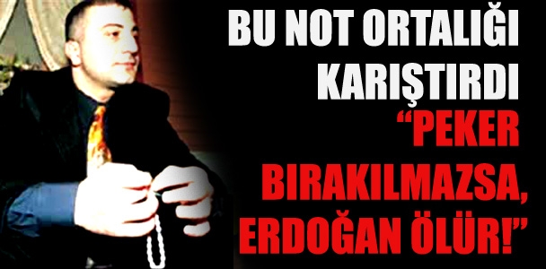"Peker bırakılmazsa, Erdoğan ölür"