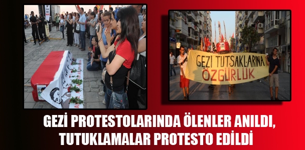 Gezi protestolarında ölenler anıldı,tutuklamalar protesto edildi