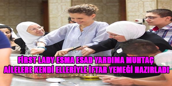 First lady Esma Esad yardıma muhtaç ailelere kendi elleriyle iftar yemeği hazırladı