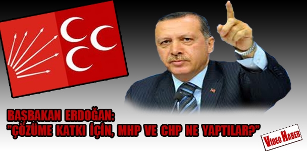 Başbakan Erdoğan: Çözüme katkı için, MHP ve CHP ne yaptılar?