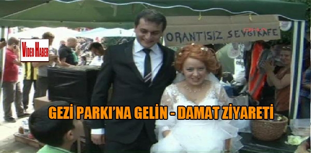 Gezi Parkı'na gelin – damat ziyareti