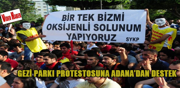 Gezi Parkı drotestosuna Adana'dan destek