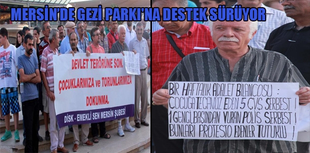 Mersin'de Gezi Parkı'na destek sürüyor
