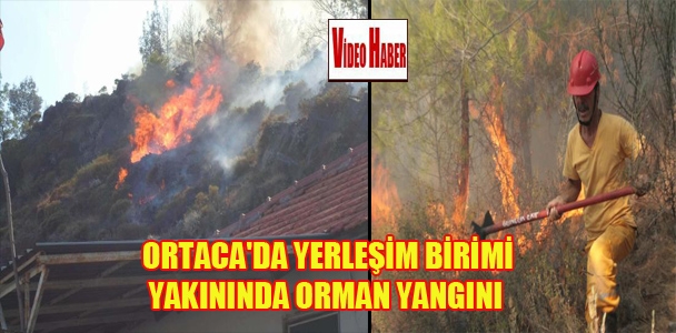 Ortaca'da yerleşim birimi yakınında orman yangını