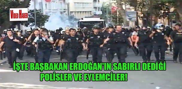 İşte Başbakan Erdoğan'ın sabırlı dediği polisler ve eylemciler!
