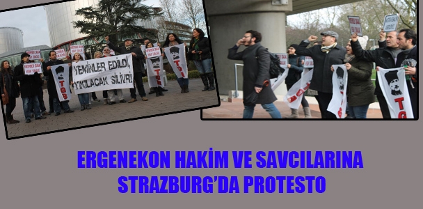 Ergenekon hakim ve savcılarına Strazburg'da protesto