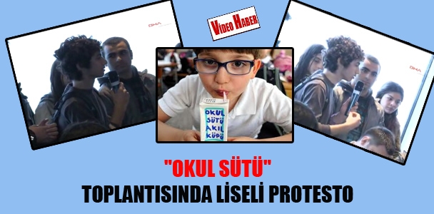 'Okul Sütü' toplantısında liseli protesto