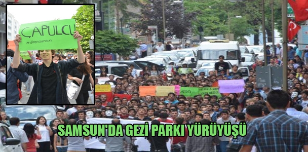 Samsun'da Gezi Parkı yürüyüşü