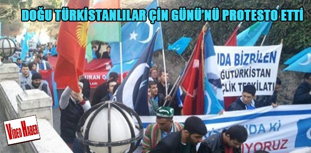 Doğu Türkistanlılar Çin Günü'nü protesto etti