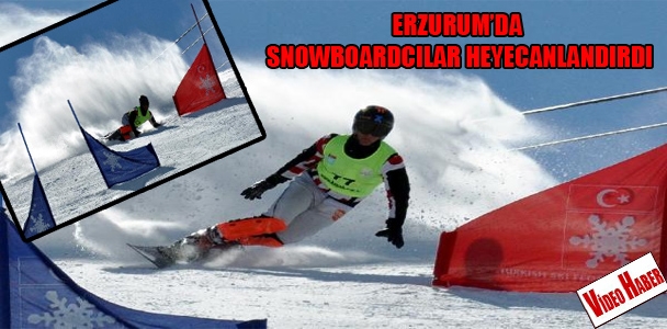 Erzurum'da snowboardcılar heyecanlandırdı